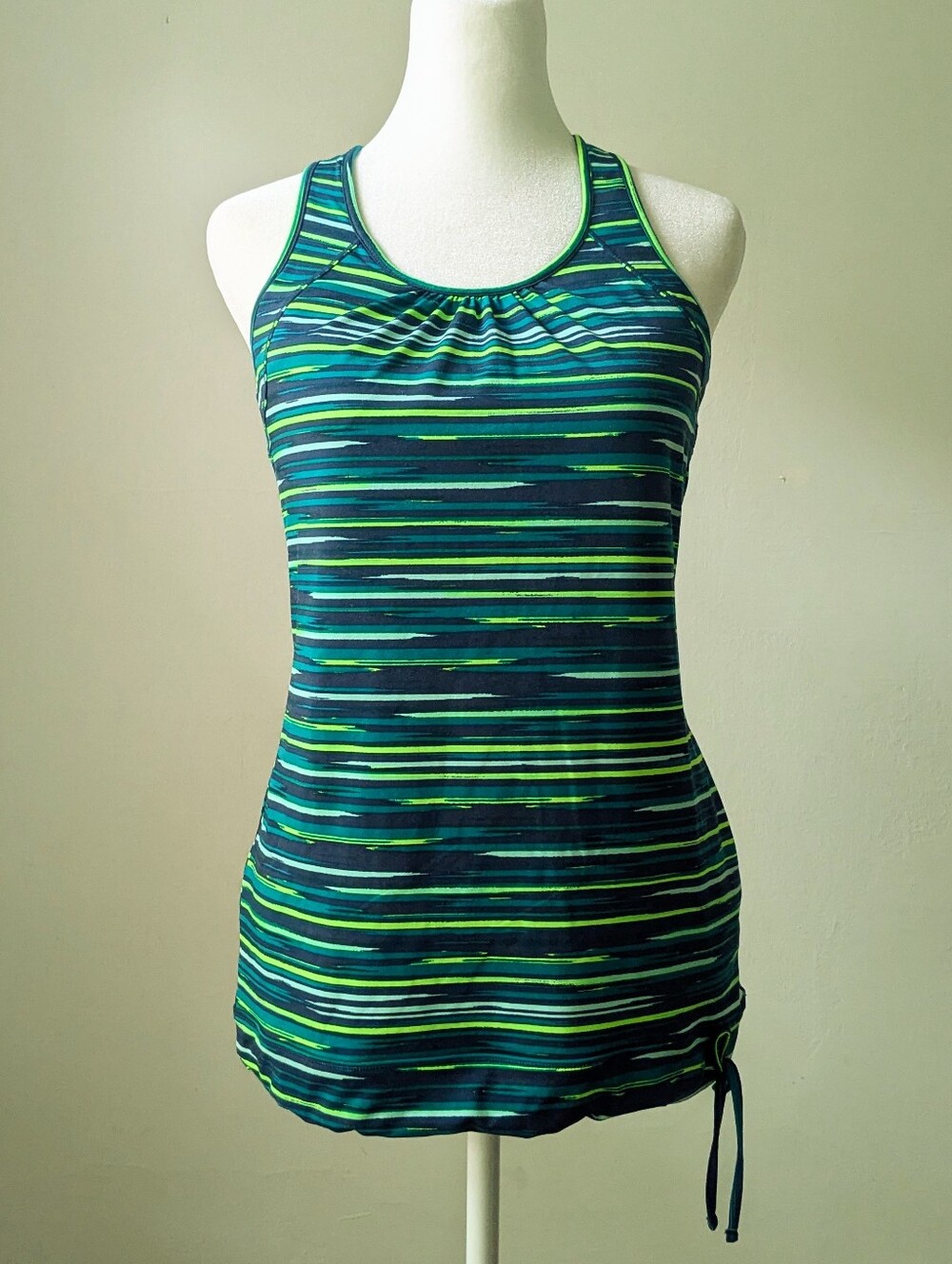 Athleta Neon Yellow-Green + Multi Colors Racerback Tank For Women Size XS